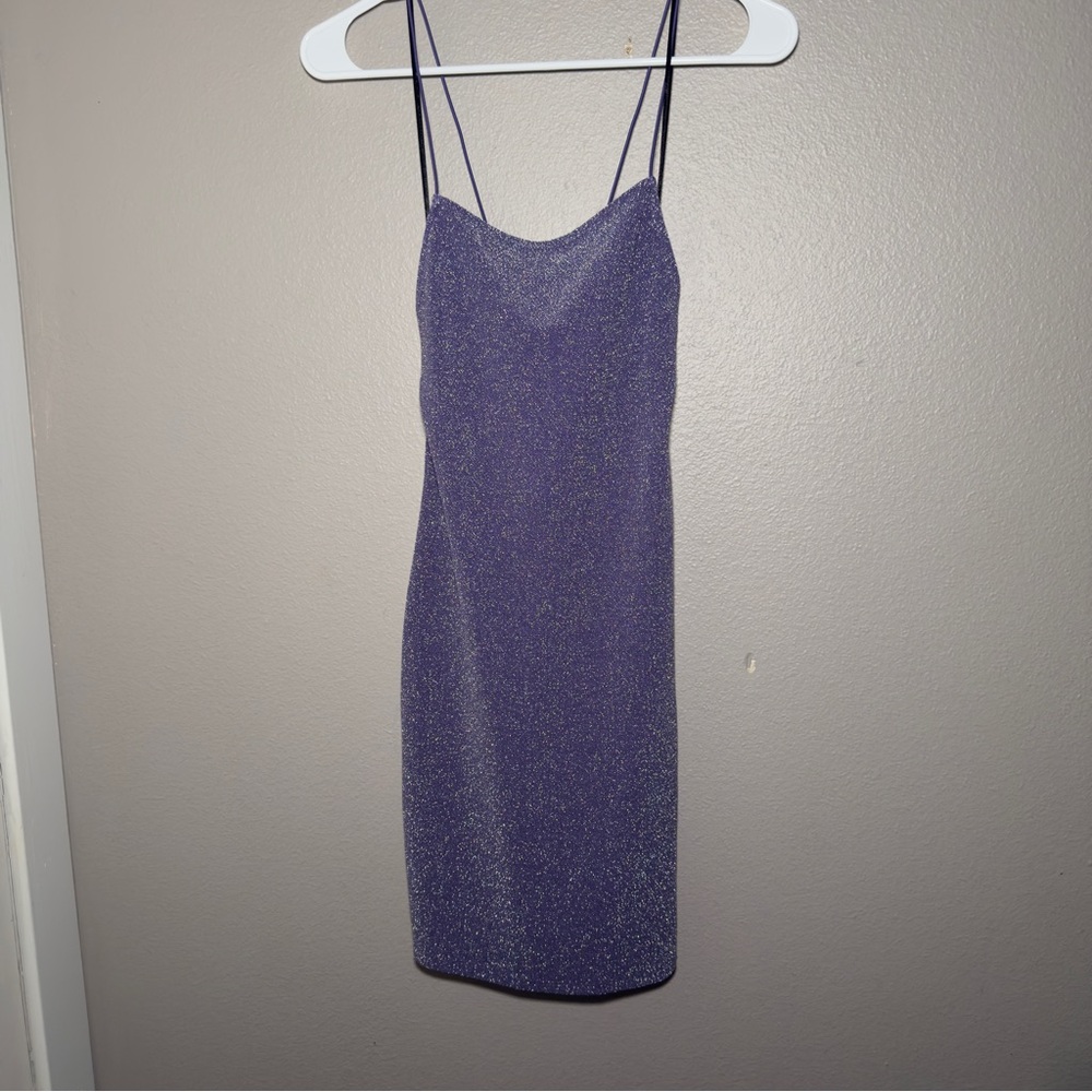 Purple Spaghetti Strap mini Dress